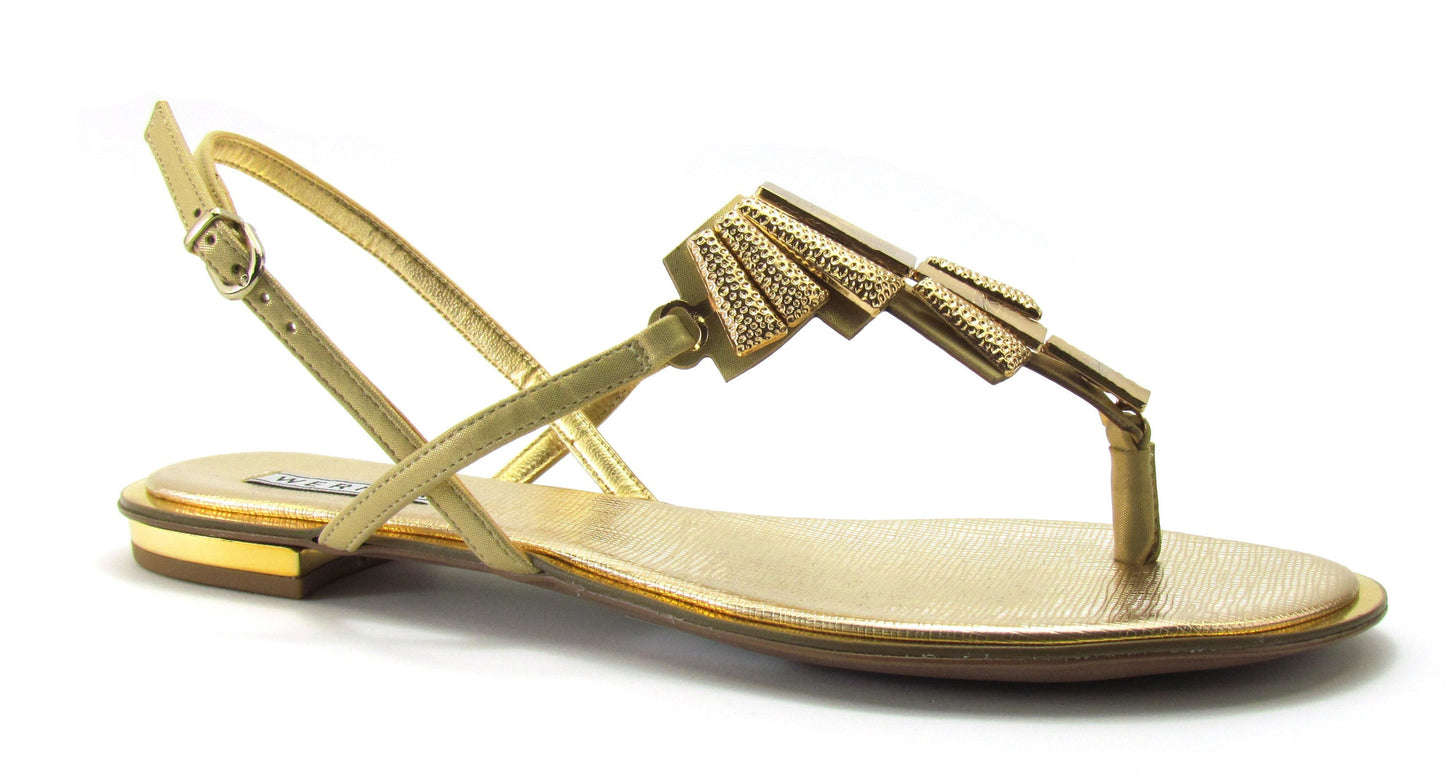 Flat Sandal Gold - Werner - ZapTo Shoes