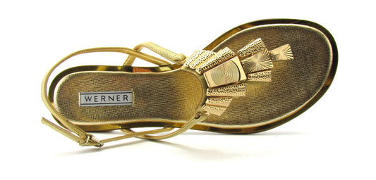 Flat Sandal Gold - Werner - ZapTo Shoes