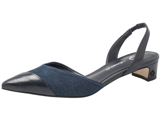 Low Heel Black and Denin - Capodarte - ZapTo Shoes