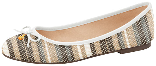 Striped Flat Ballet - Dumond - ZapTo Shoes
