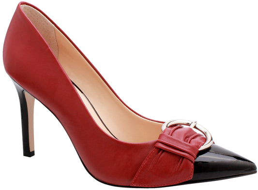 Scarpin Firenze Red and Black - Stephanie - ZapTo Shoes