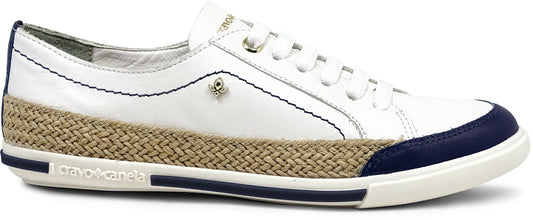 White Classic Lace-Up Sneaker - Cravo e Canela - ZapTo Shoes