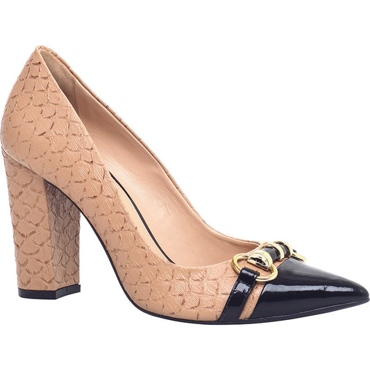 Scarpin Leather Block Heel - Cecconello - ZapTo Shoes