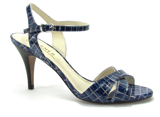 Sandal Medium Heel Blue - Werner - ZapTo Shoes