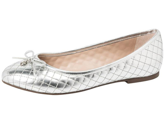 Silver Matelasse Ballet Flat - Dumond - ZapTo Shoes