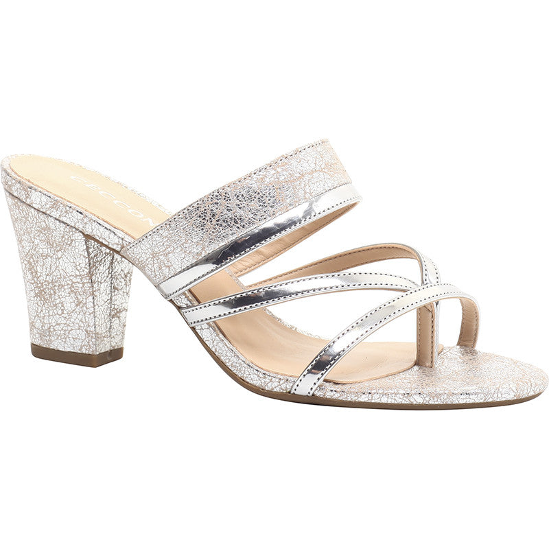 Sandal Medium Heel Silver - Cecconello - ZapTo Shoes