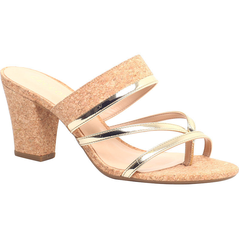 Sandal Medium Heel Golden - Cecconello - ZapTo Shoes